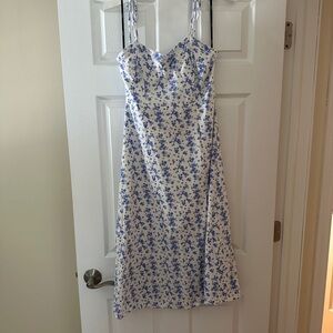 Forever 21 White dress with blue detailing